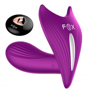 FOX - Heating Wireless Remote Control Butterfly Panties Music Sensor Vibrator (Chargeable - Purple)